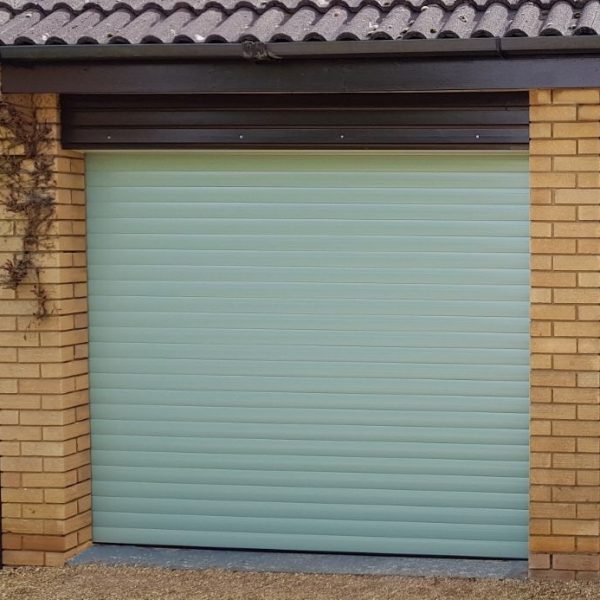 Green Garage Door
